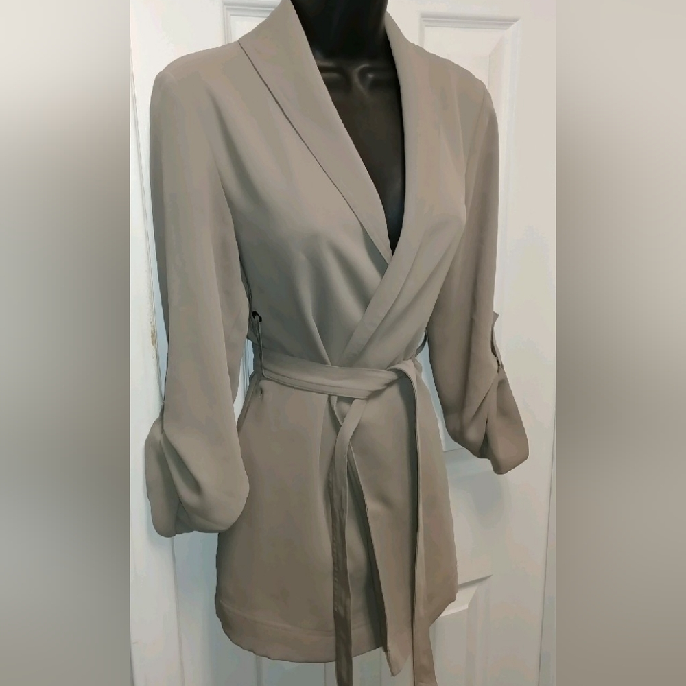 Babaton Taupe Wrap Jacket